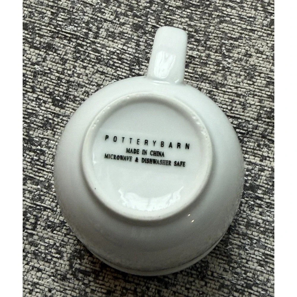 Pottery Barn Mug Club Blue Striped‎ Coffee Tea Cup Replacement White